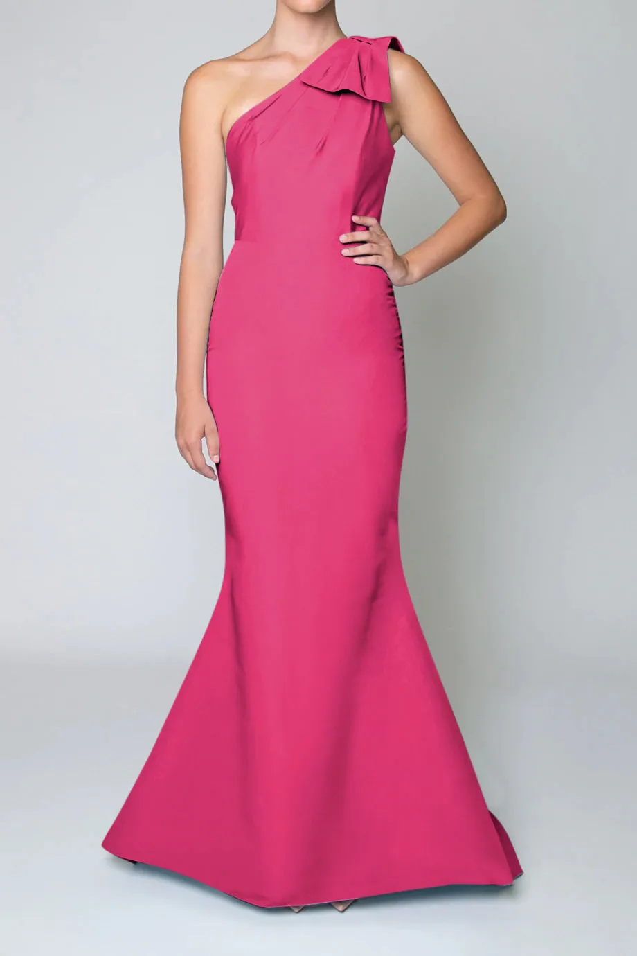 One Shoulder Silk Faille Mermaid Gown