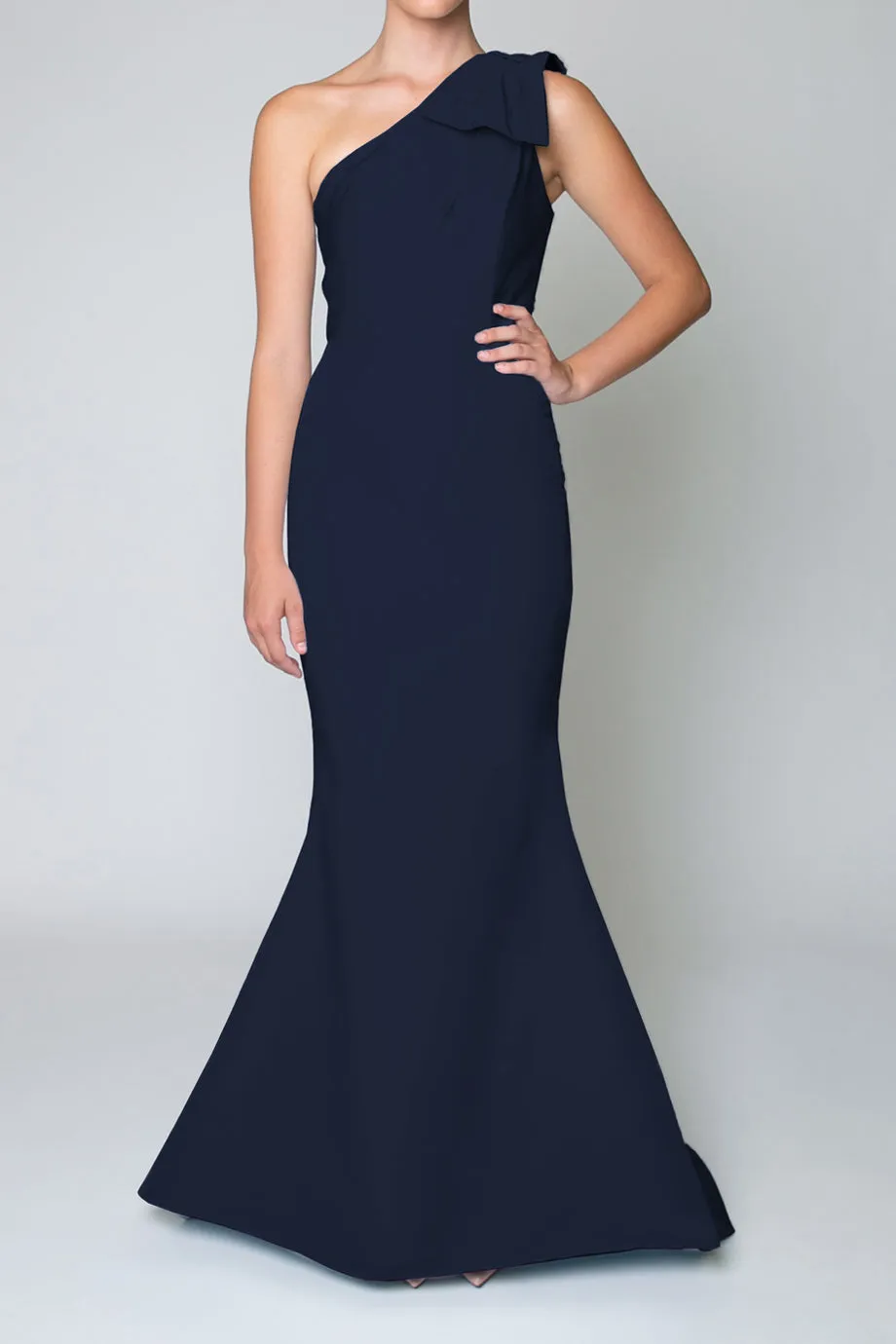 One Shoulder Silk Faille Mermaid Gown